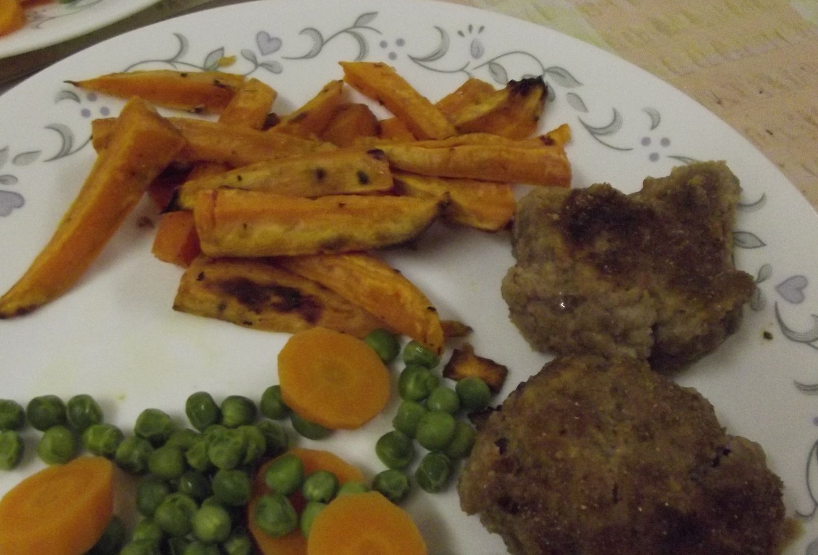 rissoles with sweet pot fries
